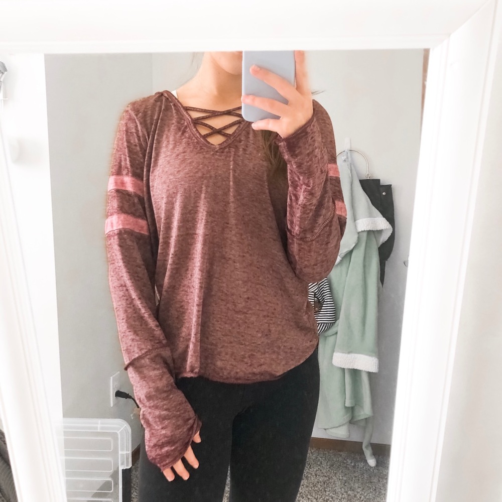 purple long sleeve hoodie